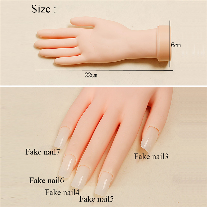 FAKE HAND FOR Nail Art Training And Display Movable Practice Nail Tools