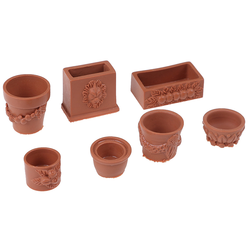 7Pcs/Set 1:12 miniature resin landscape flower pot dollhouse garden for kids KY 7Pcs/Set 1:12 miniature resin landscape flower pot dollhouse garden for kids KY