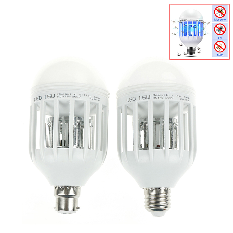 Led Bulb E27/B22 15W Anti-Mosquito Insect Zapper Flying Moths Killer Light-qk - Bild 1 von 14
