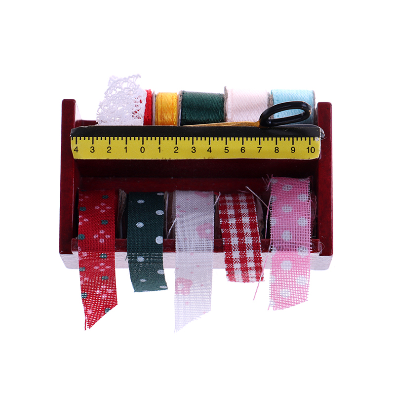 1:12 Dollhouse miniature sewing room ribbon cloth spools trim scissors sh.z-qk - Picture 1 of 8
