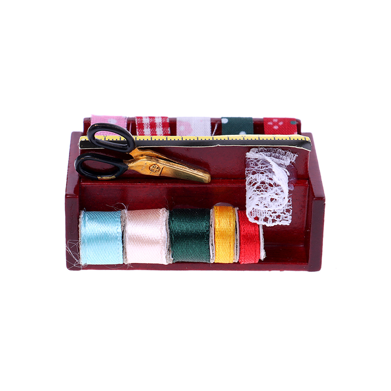 1:12 Dollhouse miniature sewing room ribbon cloth spools trim scissors sh.z-qk - Picture 6 of 8