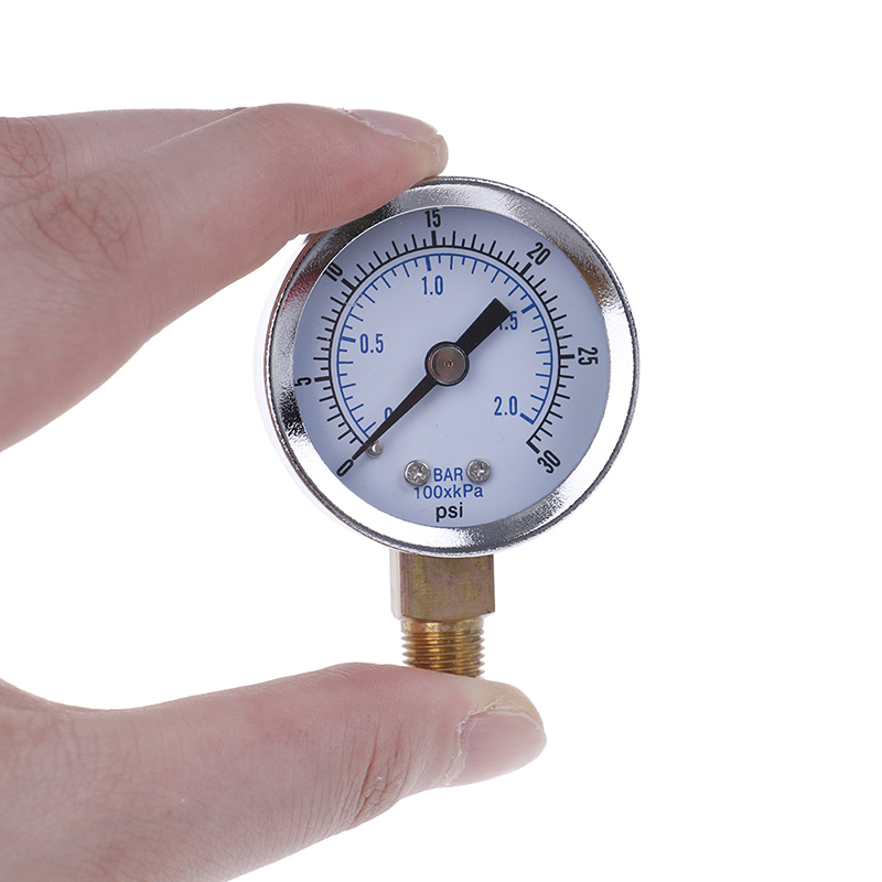 1/4" npt air pressure gauge 0-30 psi side / bottom mount 2" fac-yn - Picture 6 of 9