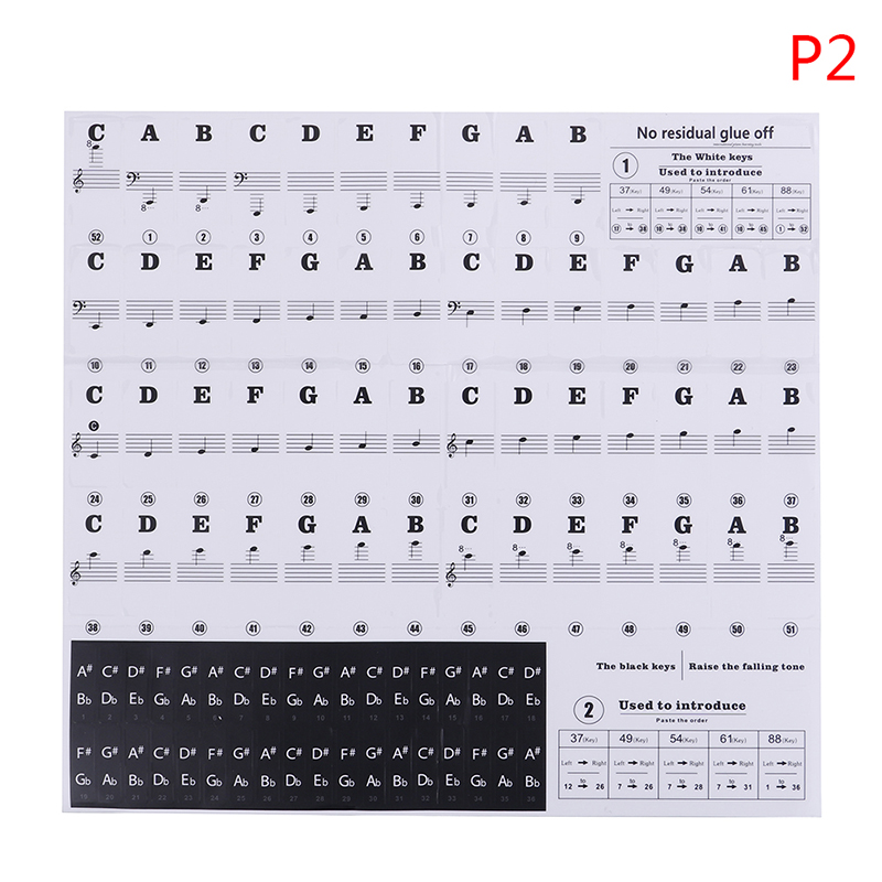 54 61 88 Keys Electronic Piano Keyboard Sound Name Stickers Key Sticker&radic; OS^ F❤❤