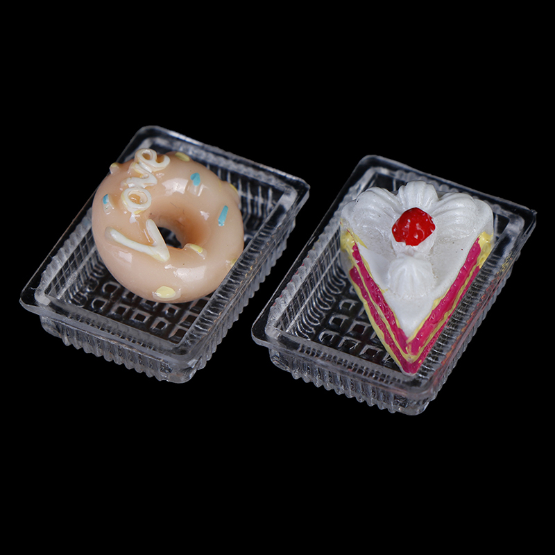 2Pcs 1:12 Dollhouse miniature accessories resin tray simulation food plate t_ex