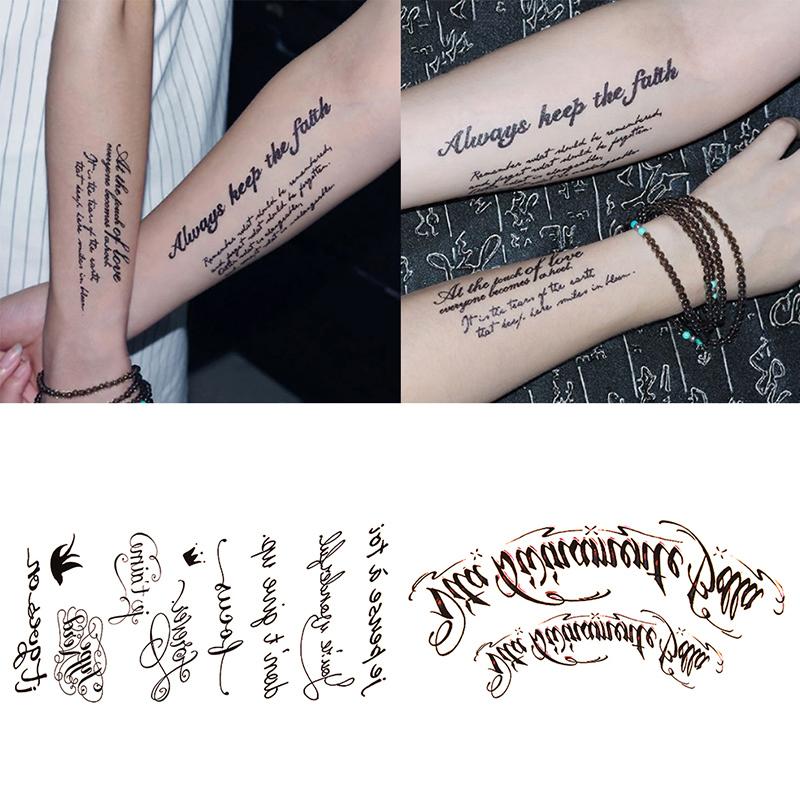 1PC temporary english word tattoo stickers waterproof body art tattoos stickBME 1PC temporary english word tattoo stickers waterproof body art tattoos stickBME