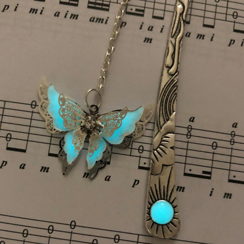 Luminous Night Butterfly Bookmark Label Read Maker Feather Book Mark BL-i- - Picture 12 of 12