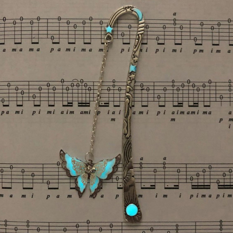 Luminous Night Butterfly Bookmark Label Read Maker Feather Book Mark BL-i- - Picture 1 of 12