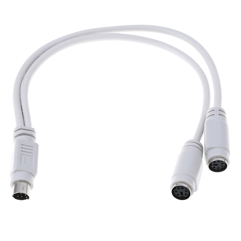 PS2 1 to 2 splitter adapter cable mouse keyboard IC card reader laser scann-b
