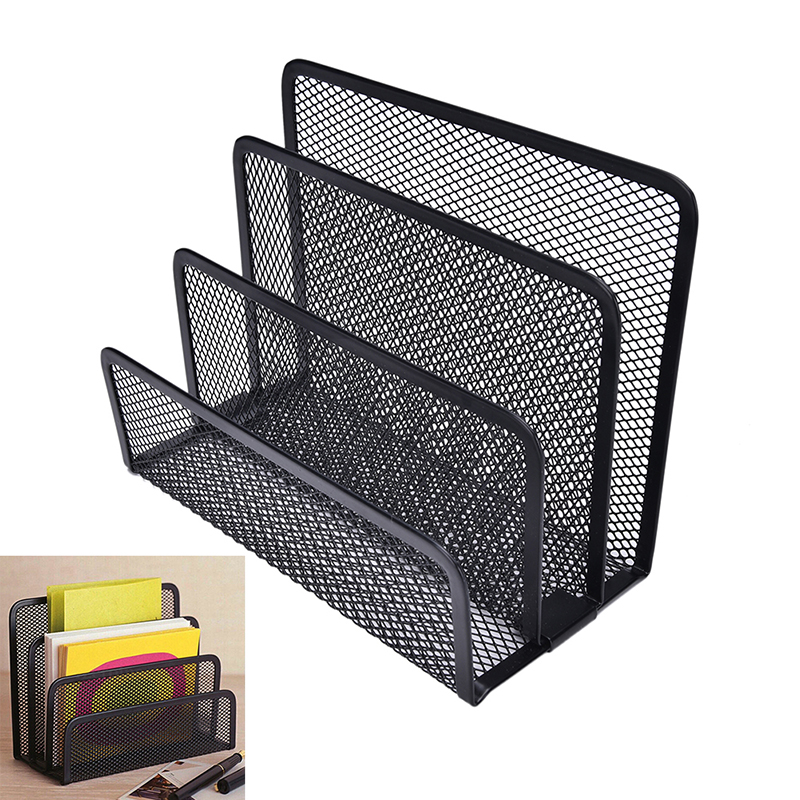 Black Mesh Letter Paper File Storage Rack Holder Tray Organiser Desktop Offilo - Picture 8 of 10