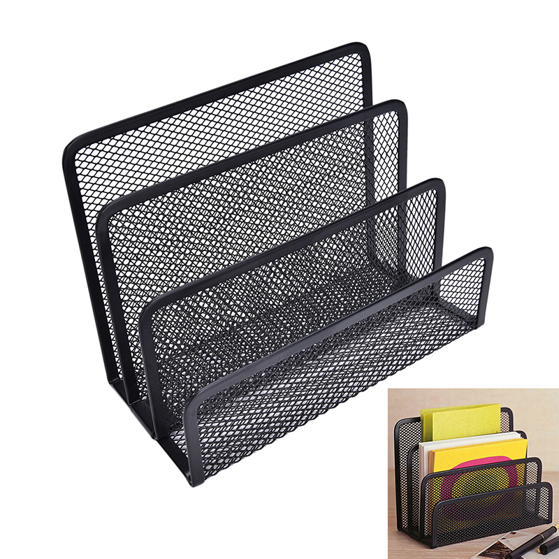 Black Mesh Letter Paper File Storage Rack Holder Tray Organiser Desktop Offilo - Picture 9 of 10