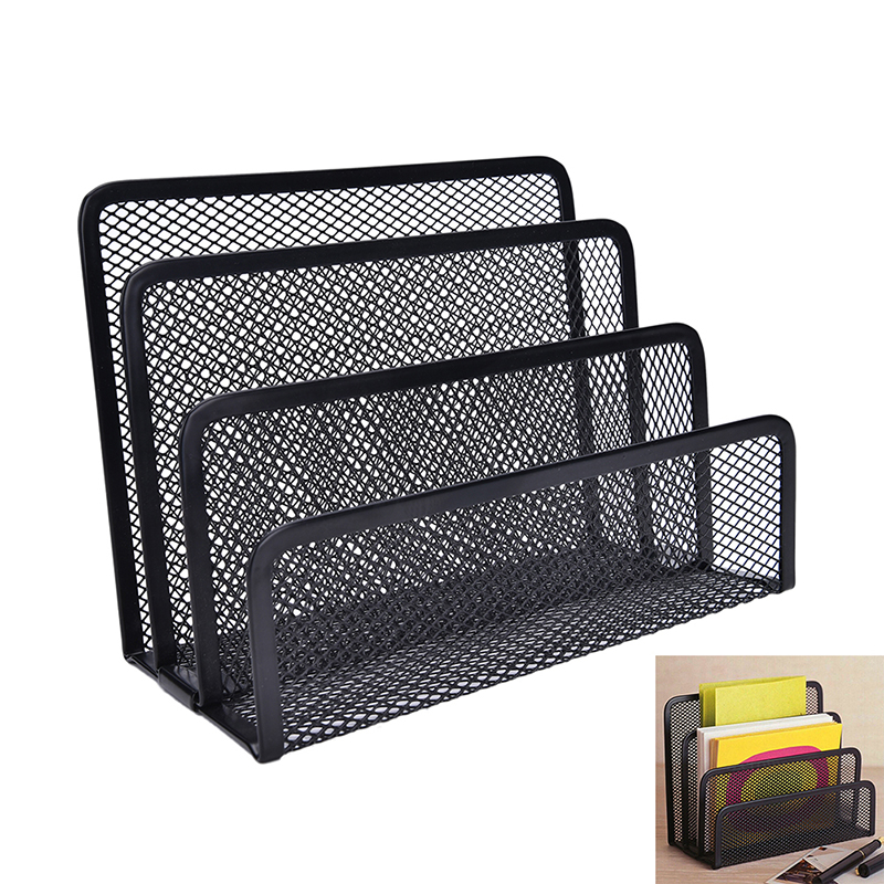Black Mesh Letter Paper File Storage Rack Holder Tray Organiser Desktop Offilo - Picture 10 of 10