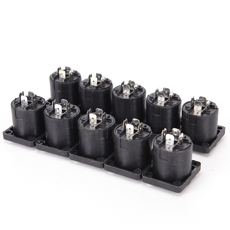 10pcs Speakon 4 Pin Female jack Compatible Audio Cable Panel Socket ConnectB-lm