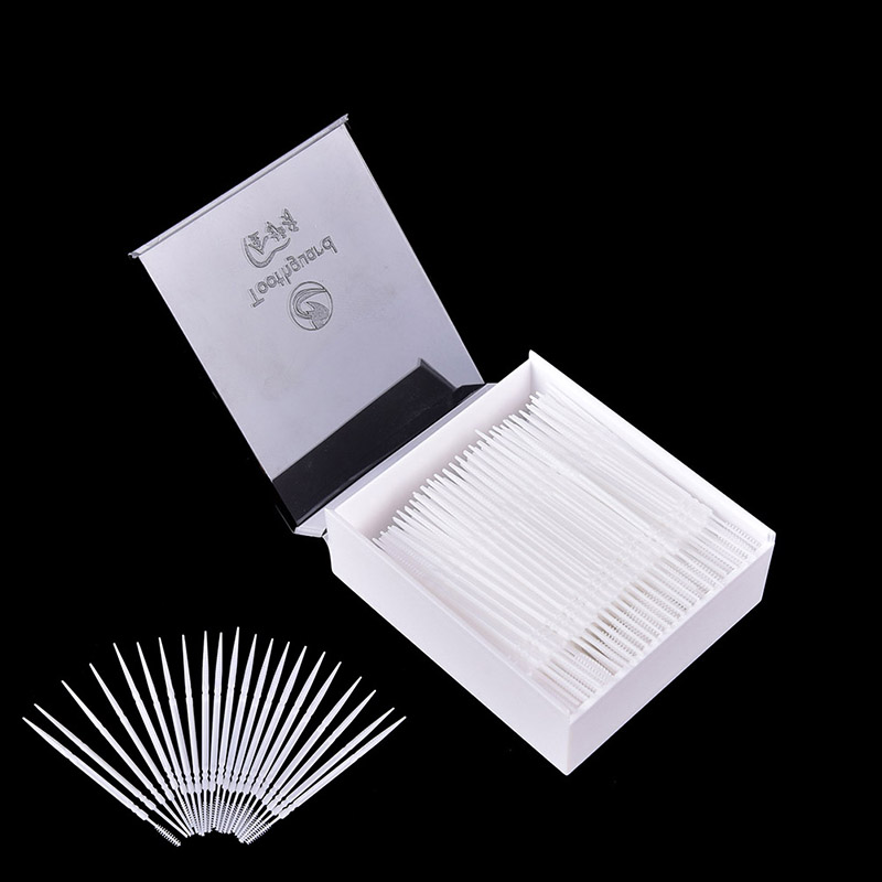 300 Pcs Plastic Dental Picks Oral Hygiene 2 Way Interdental Brush Tooth Pic; FN
