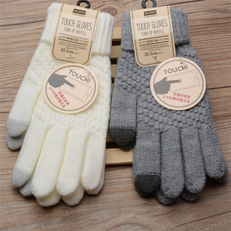 knitted Winter Warm Wool Gloves Touch Screen Gloves Man Women Winter Glove yn eBay