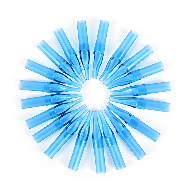 10pcs Blue Tattoo Disposable Nozzle Tip Flat Diamond Liner Shader Needles Tip- t