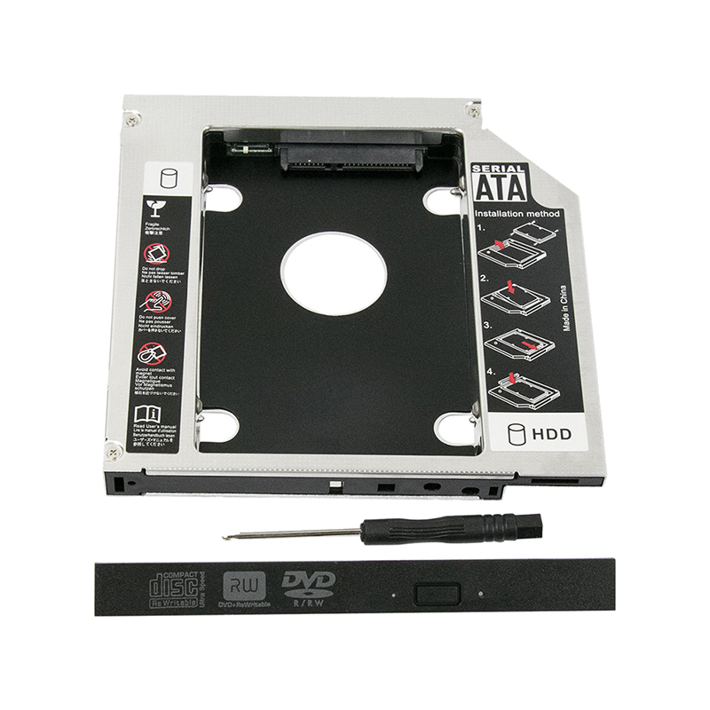 Universal 12.7mm SATA 2nd SSD HDD Hard Drive Caddy for CD/DVDROM Optical Bay FF eBay