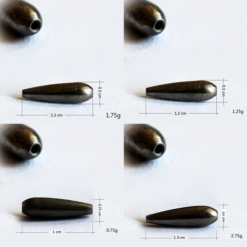 Tungsten Bullet Worm Weight Flipping Fishing Sinker Lure Fishing  AccessoryToo.AU