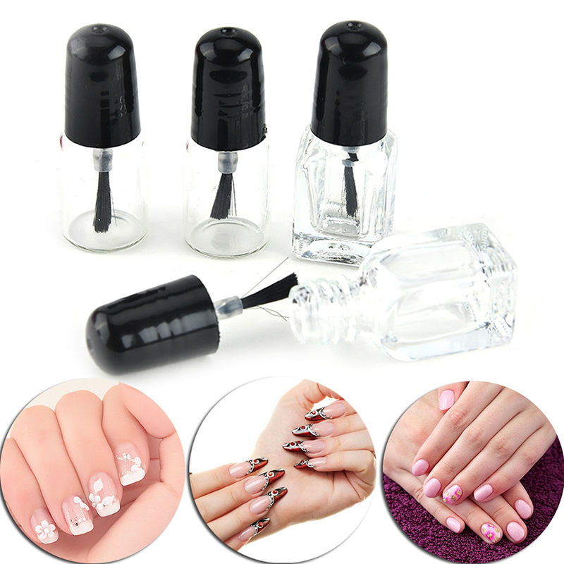 2ml/3ml Empty Nail Polish Clear Glass Bottle Storage Container with ...