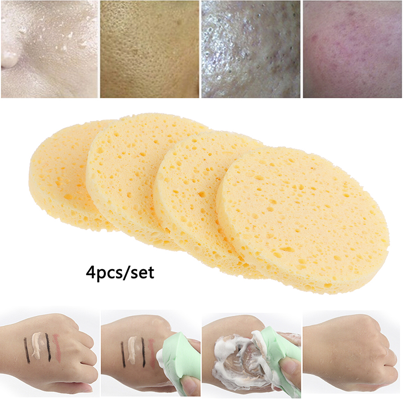 4Pcs/set Useful Soft Puff Face Makeup Remover Cleansing Washing Sponge PadATDI - Imagen 7 de 11