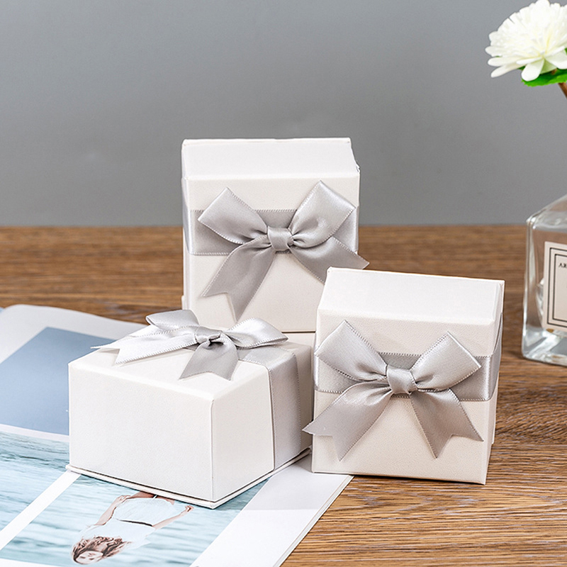 Paper Package Bowknot Jewelry Ring Necklace Earrings Gift Box Case fashion JFRFR