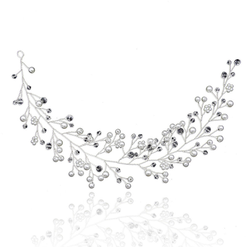 Fashion Crystal Headband tiara Bride Handmade Simulated Pearl Bride Wedd;k ON9934